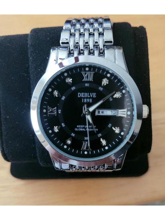 Other - DEBLVE 1898 Men's Silver Tone Wristwatch with Black Dial